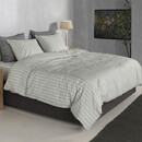 Zohome Housse de Couette en Percale à Rayures 140x200/220 Northern Grey