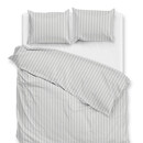 Zohome Housse de Couette en Percale à Rayures 140x200/220 Northern Grey