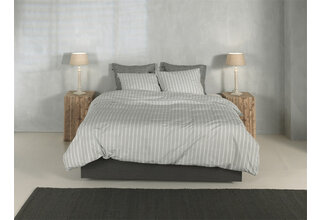 Zohome Righe di Percalle Dekbedovertrek 200x200/220 Northern Grey