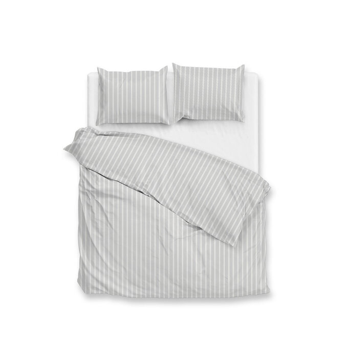 Zohome Righe di Percalle Dekbedovertrek 200x200/220 Northern Grey