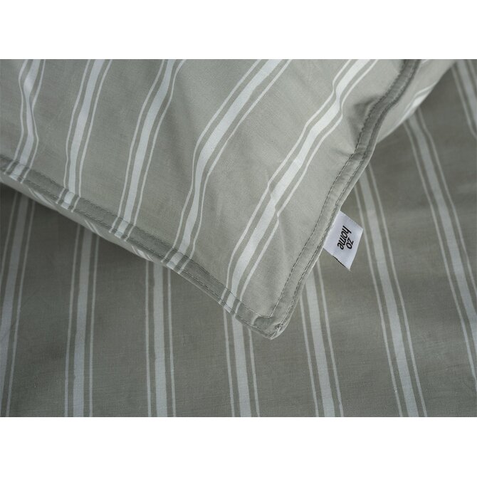 Zohome Housse de Couette en Percale à Rayures 240x200/220 Northern Grey