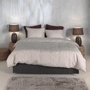 Zohome Housse de Couette en Percale Righe 140x200/220 Taupe Clair
