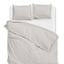 Zohome Housse de Couette en Percale Righe 140x200/220 Taupe Clair