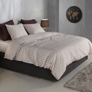 Zo! Home Zohome Housse de Couette en Percale à Rayures 200x200/220 Taupe Clair