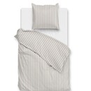 Zo! Home Zohome Housse de Couette en Percale à Rayures 200x200/220 Taupe Clair