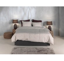 Zohome Housse de Couette en Percale Righe 240x200/220 Taupe Clair