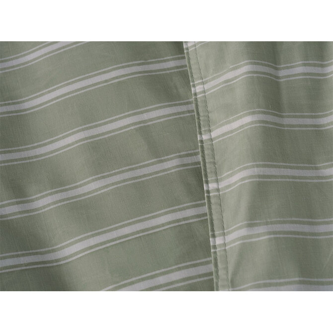 Zohome Housse de Couette en Percale Righe 240x200/220 Vert Fumé