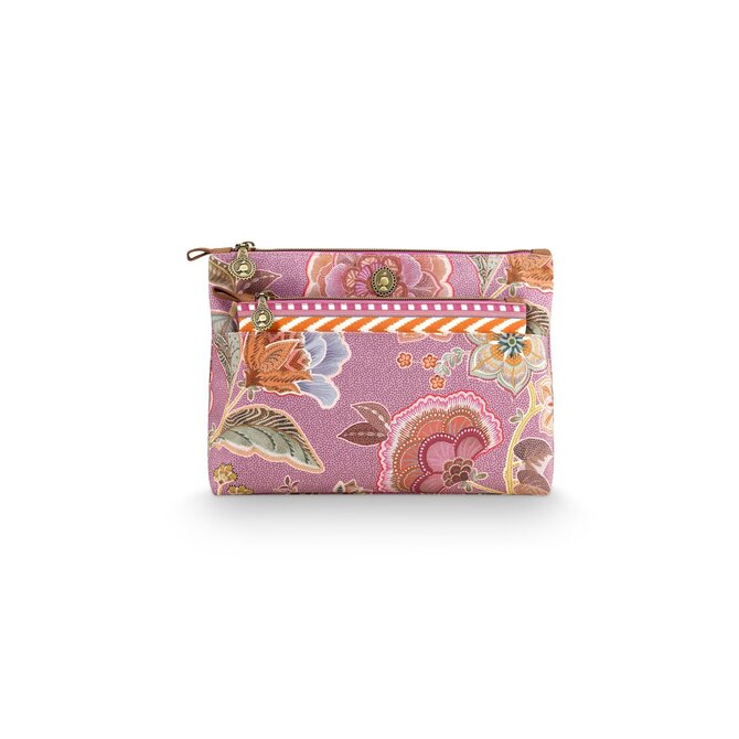 Pip Studio Caryn Trousse de Toilette Combi Matata Lilas 26x7,5x18cm/22x1x13cm