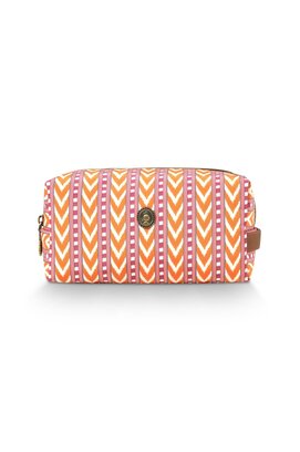 Pip Studio Coco Cosmetic Bag Medium Samba Stripe Orange 21.5x10x10.5cm