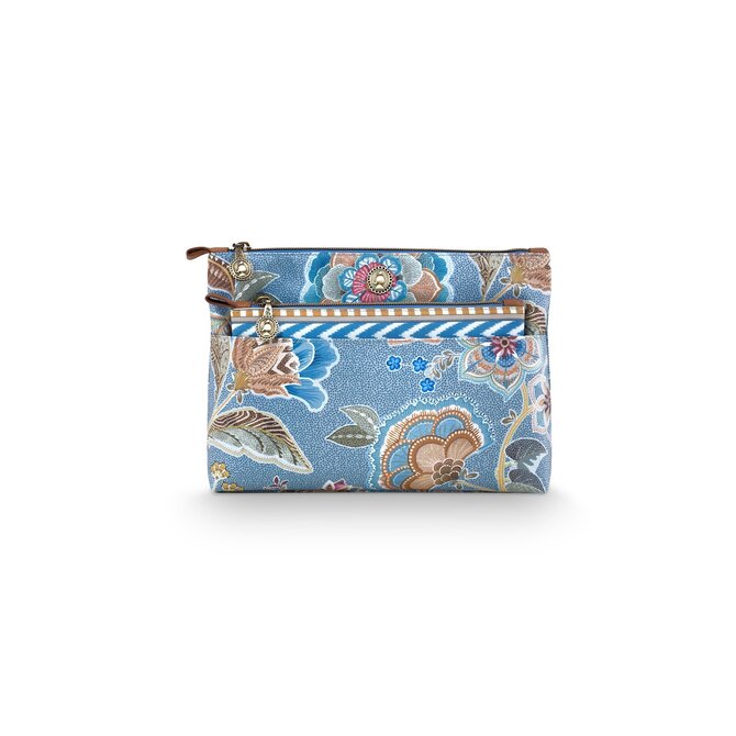 Pip Studio Caryn Trousses de Toilette Combi Matata Bleu 26x7.5x18cm/22x1x13cm
