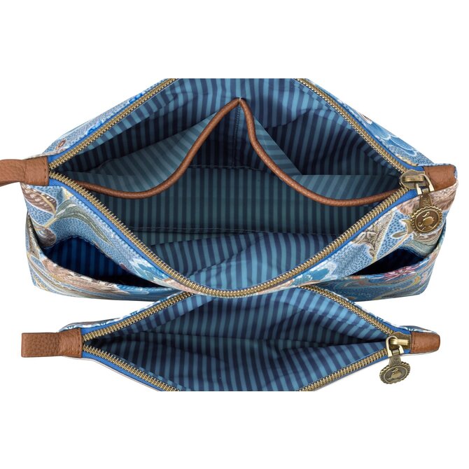 Pip Studio Caryn Trousses de Toilette Combi Matata Bleu 26x7.5x18cm/22x1x13cm Pip Studio Caryn Trousses de Toilette Combi Matata Bleu 26x7.5x18cm/22x1x13cm