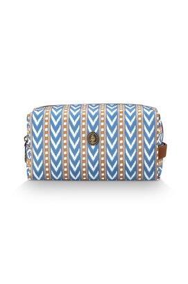 Pip Studio Coco Cosmetic Bag Medium Samba Stripe Blue 21.5x10x10.5cm