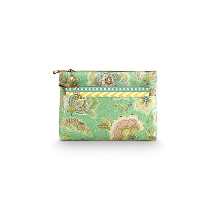 Pip Studio Caryn Trousse de Toilette Combi Matata Vert 26x7.5x18cm/22x1x13cm