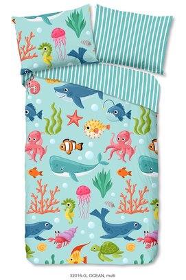 Good Morning kids Dekbedovertrek nr.32016 Ocean aqua 140x200/220