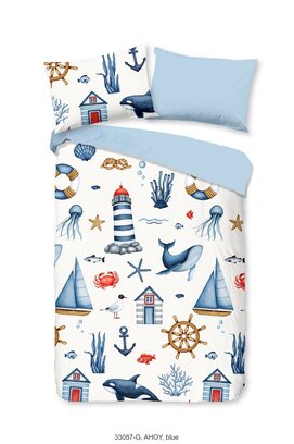 Bonjour les enfants Housse de couette n°33087 Ahoy bleu 140x200/220