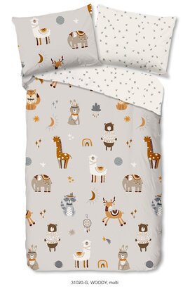 Good Morning kids Dekbedovertrek nr.31020 Woody multi 140x200/220