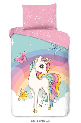 Good Morning kids Dekbedovertrek nr.30750 Unicorn multi 140x200/220