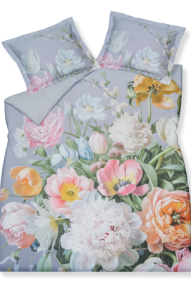 Housse de couette Vandyck FLEUR FESTIVE bleu lavande 1 personne (140x200/220)