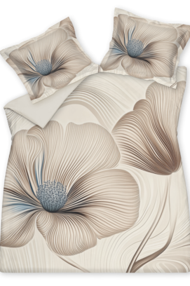 Vandyck Dekbedovertrek ROYAL GARDEN cream tan Lits-jumeaux XL (260x240 )