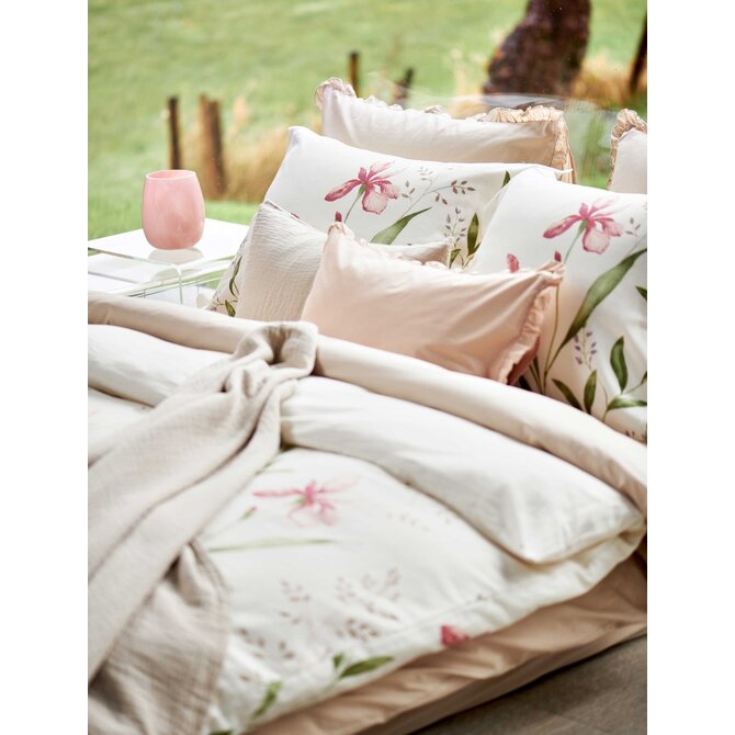 Vandyck Housse de couette SERENE FLOWER blanc cassé 2 personnes (200x200/220)