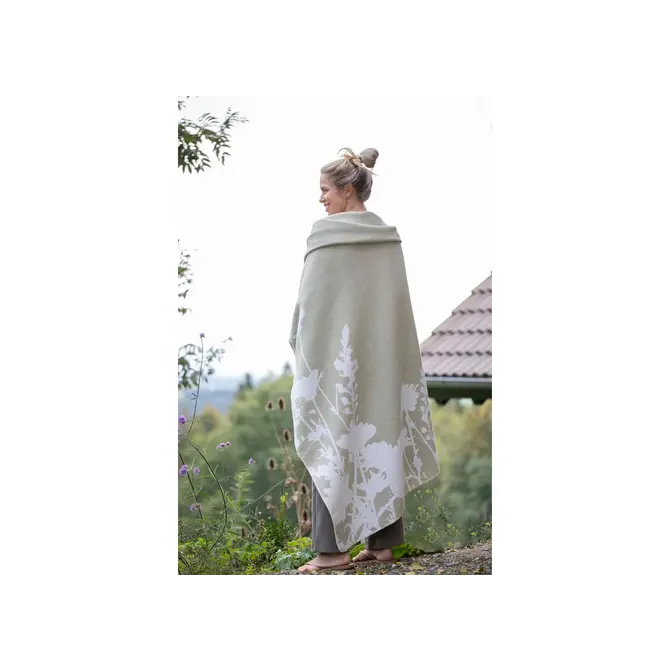 David Fussenegger Silvretta plaid Silhouettes Florales 140x200 Sauge