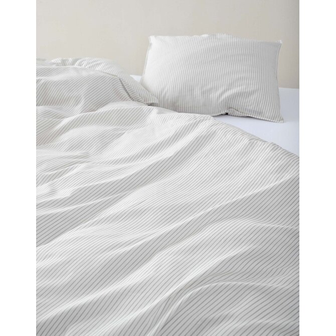 Marc O'Polo Classic Fine Stripe Dekbedovertrek 140x200/220 Grey mist