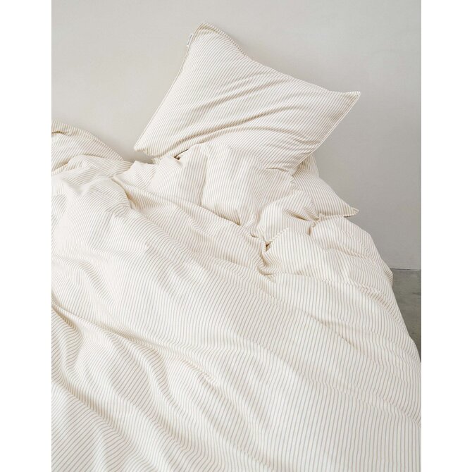 Marc O'Polo Classic Fine Stripe Housse de couette 140x200/220 Sable foncé