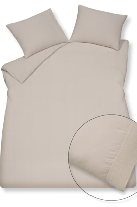 Vandyck Dekbedovertrek PURE 07 YD W.BAND stone        1-persoons (140x200/220 )