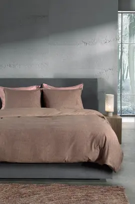 Heckett & Lane Franela Dekbedovertrek 140x200/220 Simply Taupe