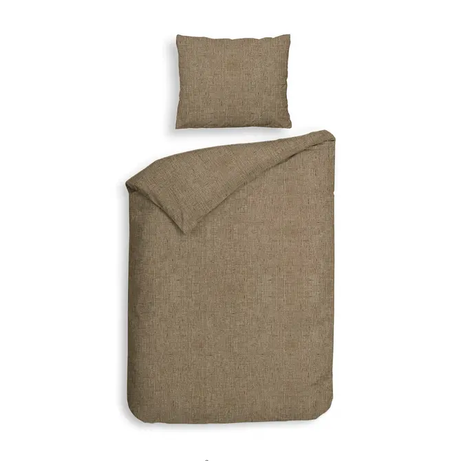 Heckett & Lane Franela Housse de couette 140x200/220 Simply Taupe