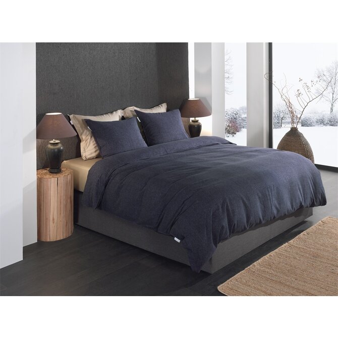 Heckett & Lane Franela Dekbedovertrek 240x200/220 Dark Blue