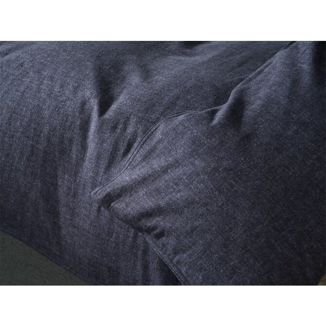 Heckett & Lane Flanelle Housse de Couette 240x200/220 Bleu Foncé