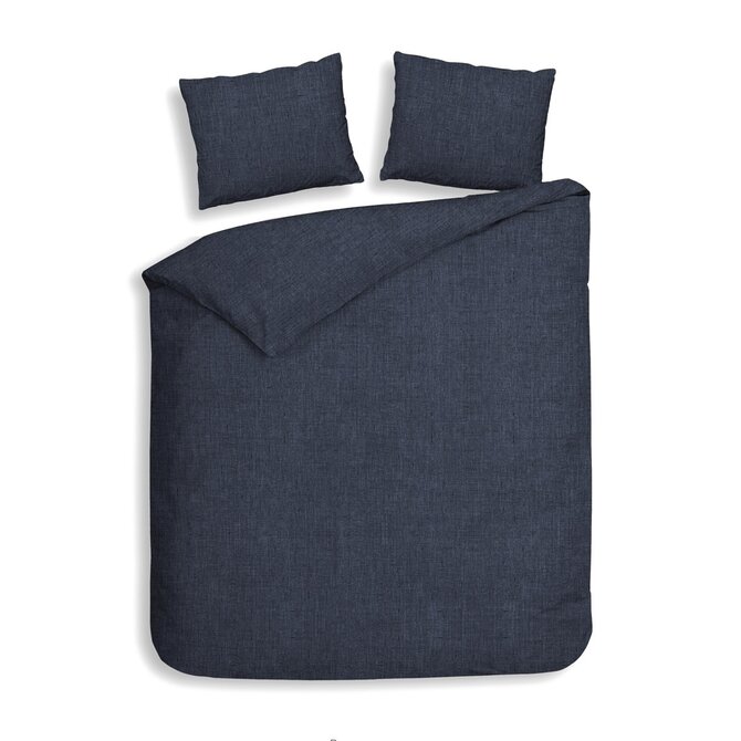 Heckett & Lane Flanelle Housse de Couette 240x200/220 Bleu Foncé
