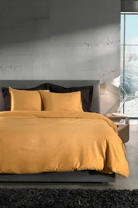 Heckett & Lane Franela Housse de couette 140x200/220 Sunset Gold