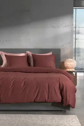 Heckett & Lane Franela Dekbedovertrek 240x200/220 Brandy Brown