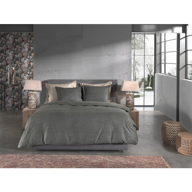 Heckett & Lane Franela Housse de couette 200x200/220 Gris givré