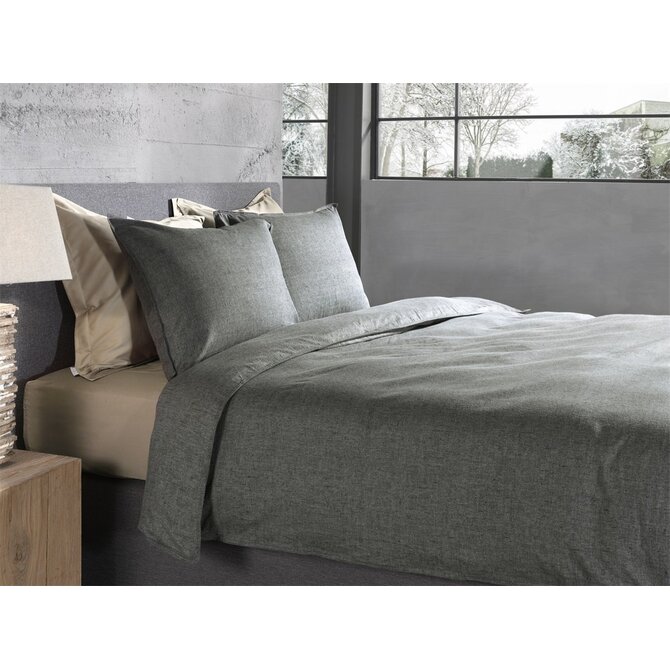 Heckett & Lane Franela Dekbedovertrek 200x200/220 Frost Grey