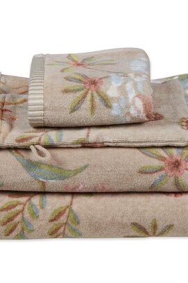 Pip Studio Secret Garden douchelaken Khaki 70x140 cm