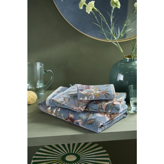 Pip Studio Secret Garden Douchelaken  Blauw 70x140 cm