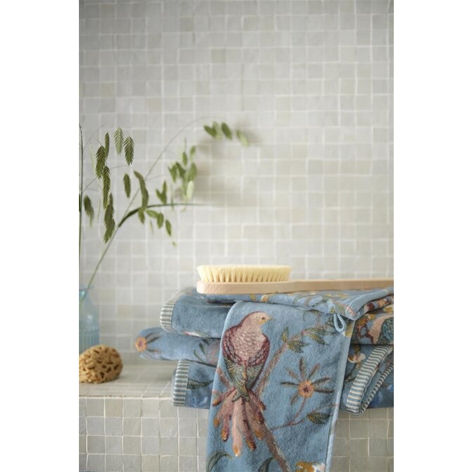 Pip Studio Serviette de douche Secret Garden Bleu 70x140 cm