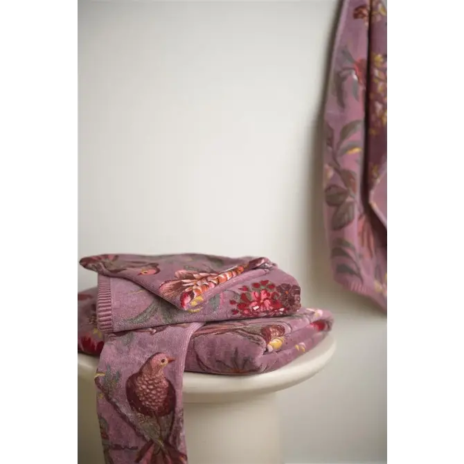 Pip Studio Secret Garden Douchelaken  Mauve 70x140 cm