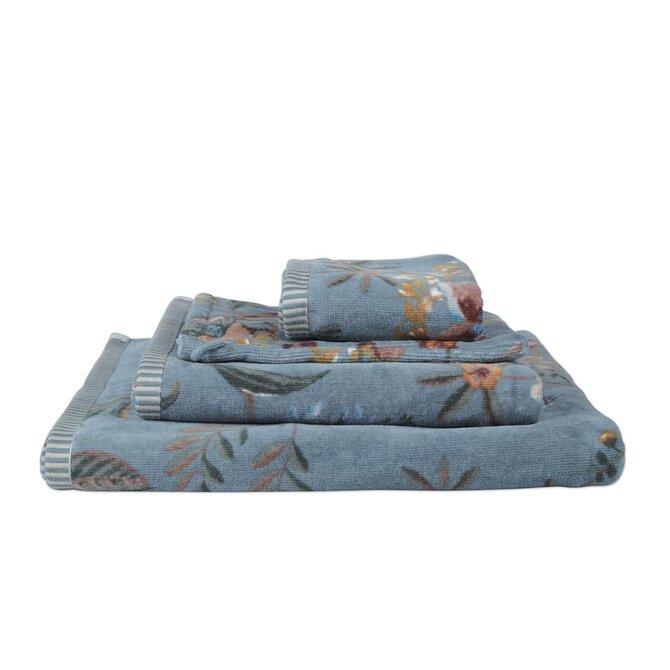 Pip Studio Serviette de bain Secret Garden Bleu 30x50 cm