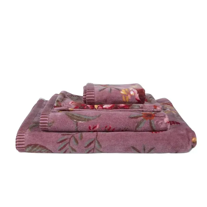 Pip Studio Secret Garden Serviette de bain Mauve 30x50 cm