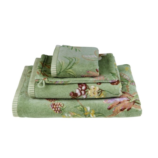 Pip Studio Secret Garden handdoek Groen 55x100 cm