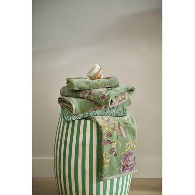 Pip Studio Secret Garden handdoek Groen 55x100 cm