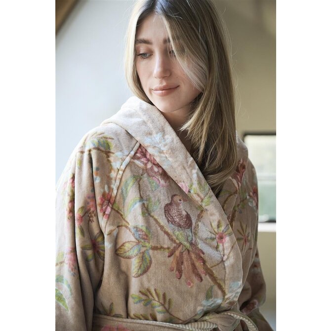 Pip Studio Secret Garden Bathrobe badjas Khaki XXL Pip Studio Secret Garden Bathrobe badjas Khaki XXL