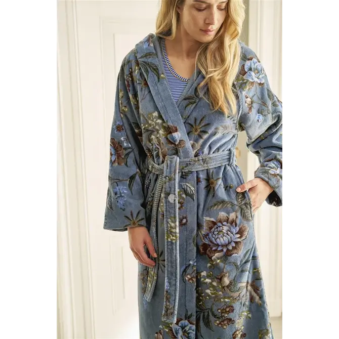 Pip Studio Secret Garden Bathrobe Blue M