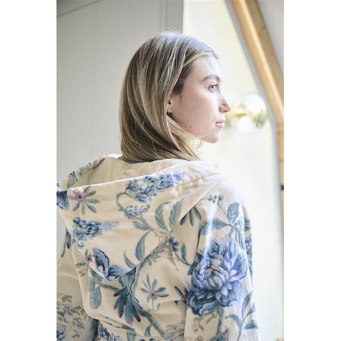 Pip Studio Secret Garden Bathrobe badjas Witblauw S Pip Studio Secret Garden Bathrobe badjas Witblauw S