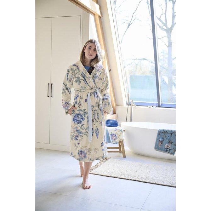 Pip Studio Secret Garden Bathrobe badjas Witblauw XL Pip Studio Secret Garden Bathrobe badjas Witblauw XL