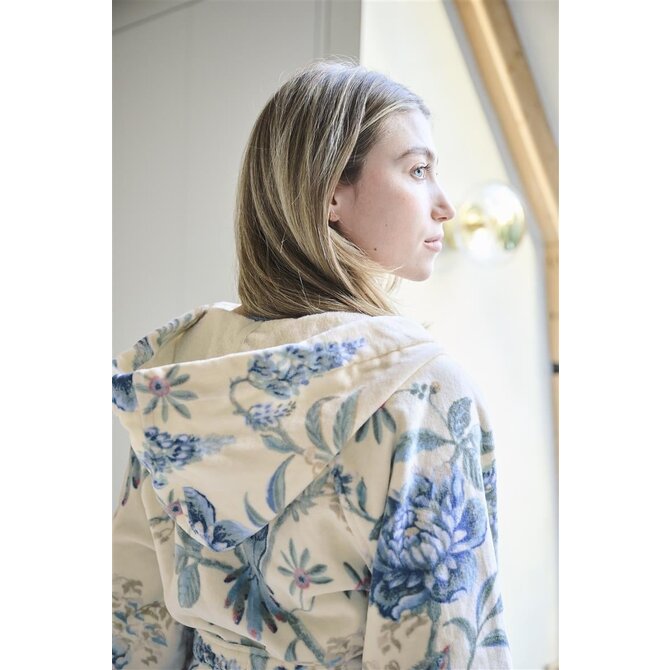 Pip Studio Secret Garden Bathrobe badjas Witblauw XL Pip Studio Secret Garden Bathrobe badjas Witblauw XL